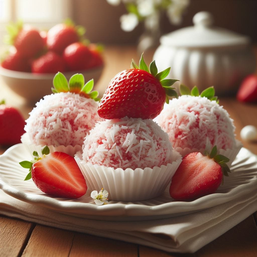 STRAWBERRY COCONUT MACAROONS