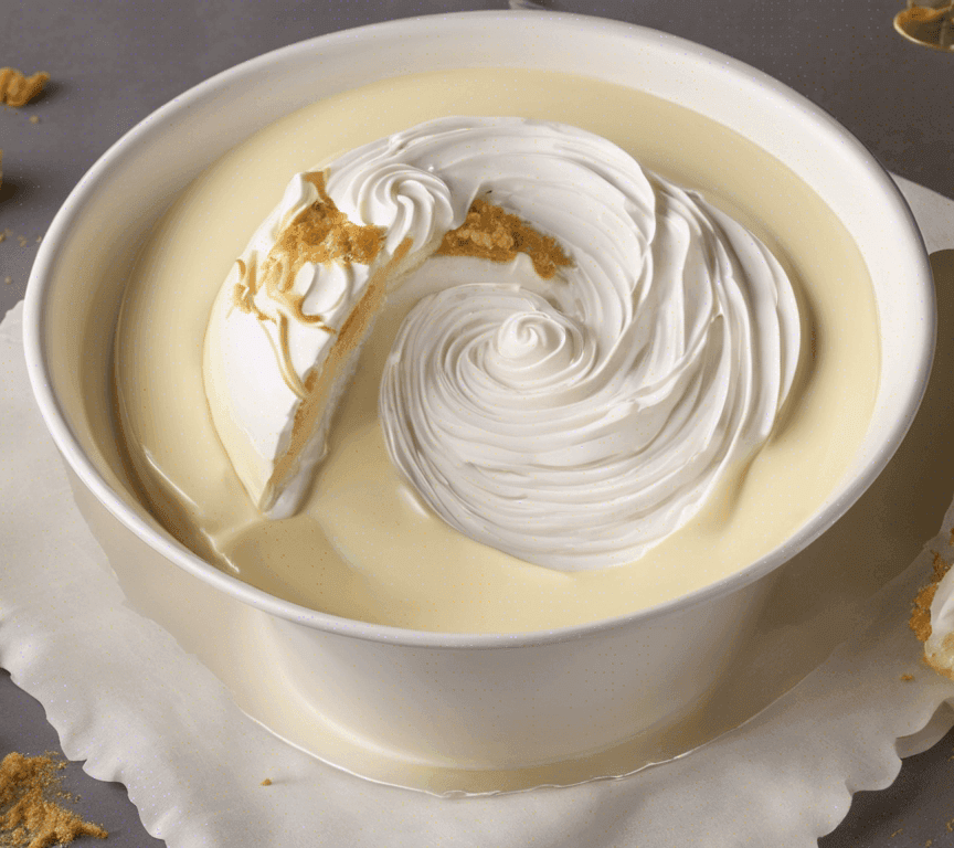 a bowl of food with a swirl of whipped cream | Frozen yogurt Ice cream