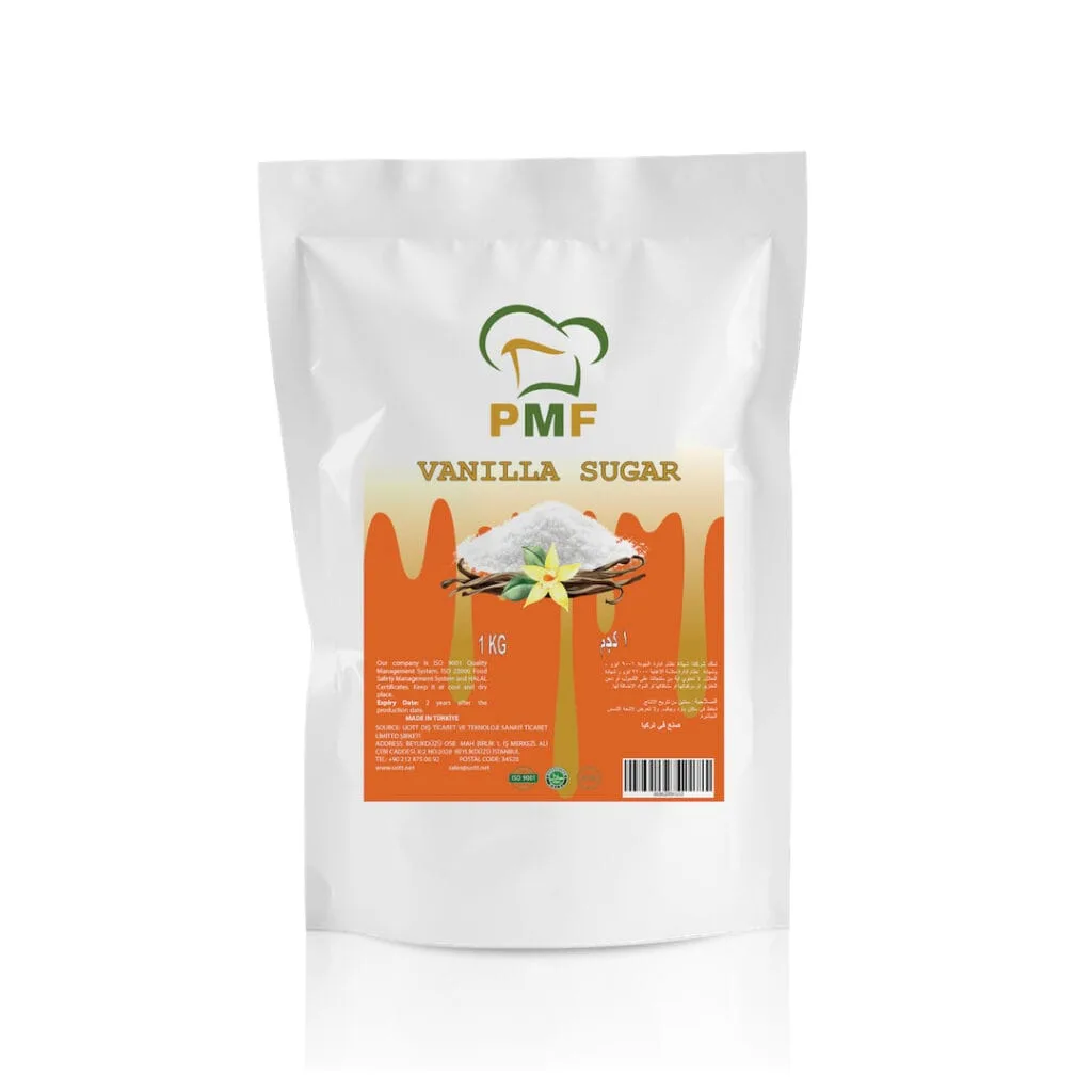 a white bag with a label | Vanilla Sugar 1 Kg