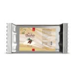 a white chocolate bar in a silver package